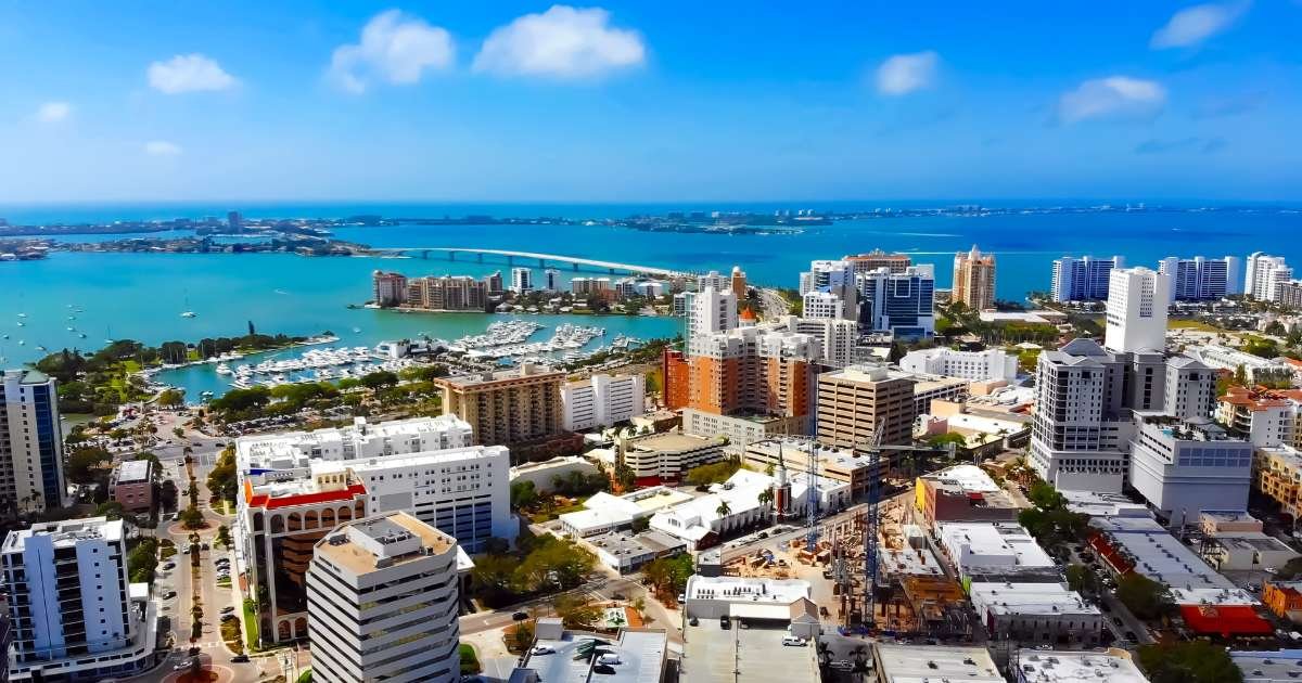 Aerial view of Sarasota, FL.