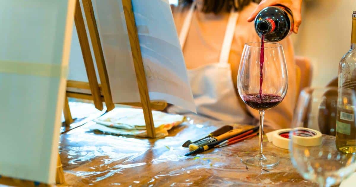 A paint and sip evening is one of many great date night activities in Grand Rapids.